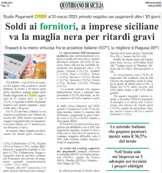 CRIBIS 210610 QUOTIDIANO DI SICILIA