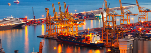 Port De Barcelona In Night