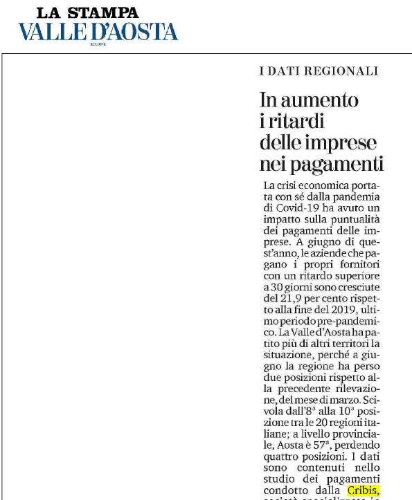 La Stampa Valle D'aosta Ritardi Pagamanti