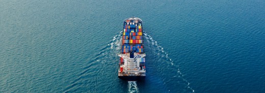 Aerial View Container Cargo Ship Sea