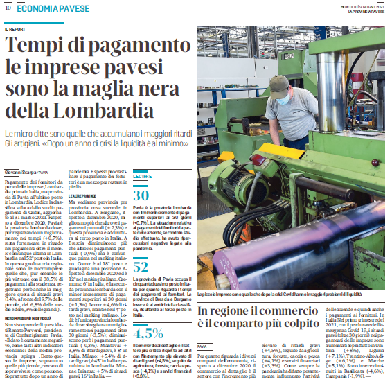 CRIBIS 210609 LA PROVINCIA PAVESE